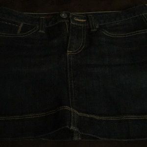 A blue Jean skirt